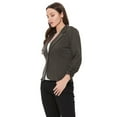 thumbnail image 3 of Women's Solid Comfy Casual Office Work 3/4 Long Sleeve Open Front Blazer Jacket S-3XL, 3 of 5