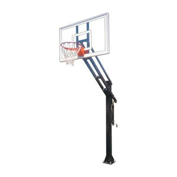 Force Pro Steel-Glass In Ground Adjustable Basketball System, Sienna Orange