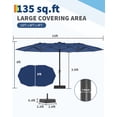 thumbnail image 2 of 2025 New 15ft Large Patio Umbrellas With Base Included, Outdoor Double-Sided Rectangle Market Umbrella With Stand, for Poolside Lawn Backyard, 2 of 8