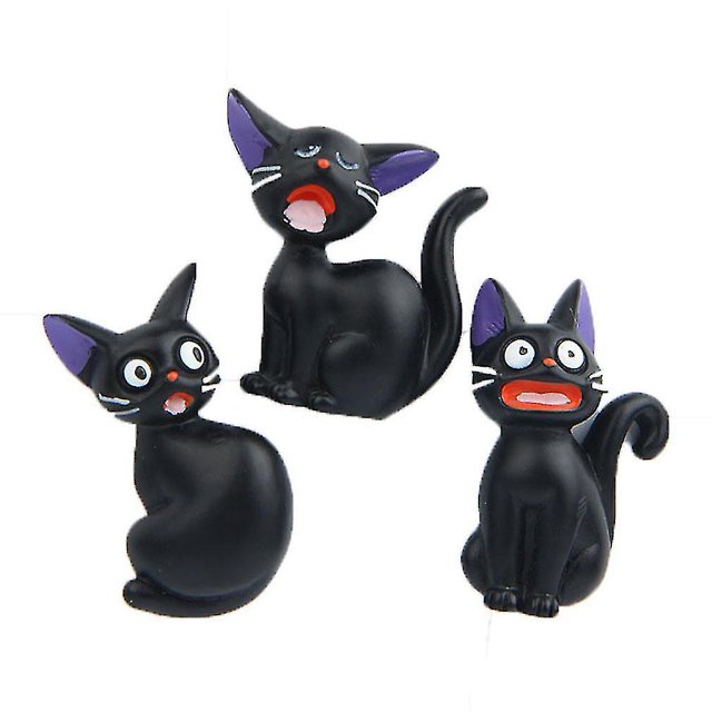 3 unidades Kiki & #39;s Servicio de entrega del refrigerador pegatina Imanes de nevera gato negro Afortunado Sencillez