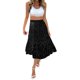 thumbnail image 1 of Gibobby faldas largas de mujer casuales Falda a media pierna con cintura elástica y estampado de lunares para mujer Falda de princesa hinchada(Negro， XL), 1 of 5