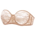 thumbnail image 2 of Sostén DOBREVA 38B sin tirantes con aro y encaje beige multiusos, 2 of 6