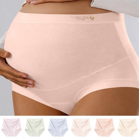HVOBTTY Women's Seamless High Waist Briefs Solid Color Ribbed Underwear Stretch Breathable Slim Sport Panties