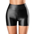 thumbnail image 6 of HXWCHs Glam Satin High Waist Fit Shorts for Nightlife with Sleek Shine and Elegant Finish L Black, 6 of 7
