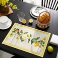 thumbnail image 3 of Yellow Lemons Placemats Set of 12, Summer Botanical Checkered Farmhouse Placemats for Dining Table, Place Mats for Kitchen Tabletop, Waterproof Wipeable Dining Table Mats Set, 3 of 9