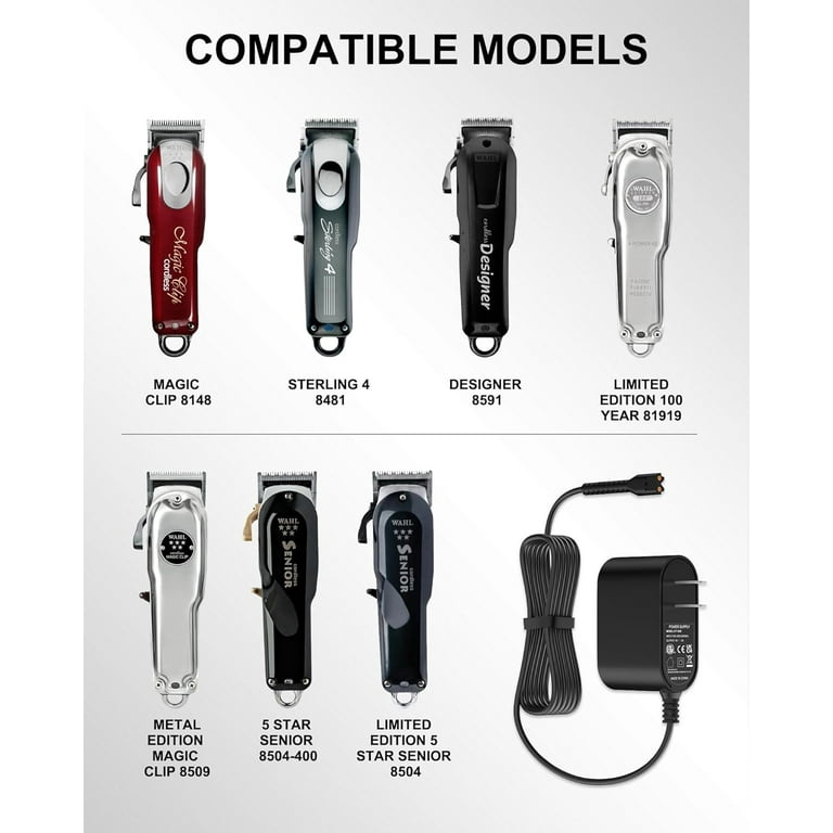 VHBW Replacement for Wahl Magic Clip Cordless Charger, 4V, 6.6FT