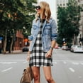 thumbnail image 4 of Defioc Black White Plaid Pattern Women's Summer Dresses 2025 Beach Casual Sleeveless Tank Loose Sundress Beach Vacation Clothes with Pocket -Large, 4 of 7