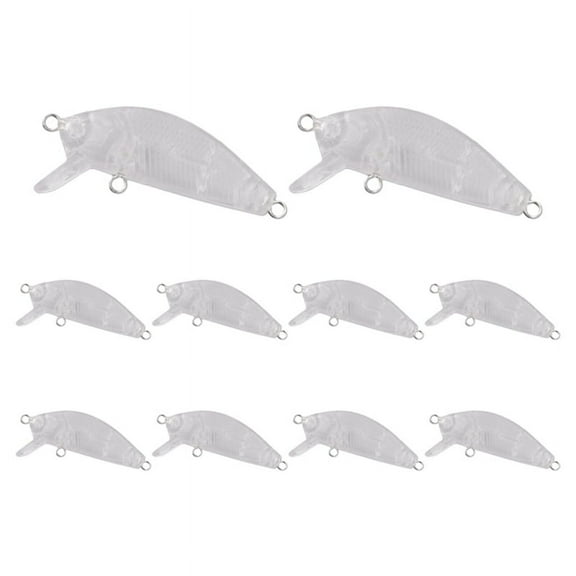 10Pcs Fishing Lure Body 5cm 2.7G Unpainted Crankbait Vib Wobblers Hard Bait Blank Lures