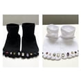 thumbnail image 6 of Ladies Socks Patchwork Socks Women Cotton Five Finger Toe Breathable Soft Short Sock Girls Streetwear with Rhinestone, 6 of 9