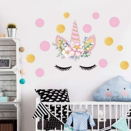 Lovely Unicorn Stars Wall Stickers For Girls Bedroom Flowers Dots Decals Canada - Girl Room Wall Stickers Lovely Unicorn Stars Wall Stickers For Girls Bedroom Flowers Dots Decals Canada - Girl Room Wall Stickers