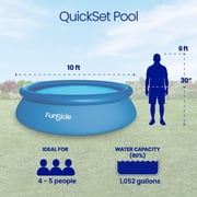 Funsicle QuickSet Above Ground Swimming Pool – with Inflatable Top Ring, 10' x 30, For Kids & Adults, Round, Blue