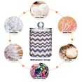 thumbnail image 4 of Purple and White Zigzag Cotton Swabs Cans Translucent Plastic Canisters Dustproof Lid for Bathroom Storage, 4 of 7