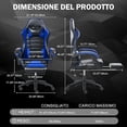 thumbnail image 7 of Ergonomic Gaming Chair with Footrest, PU Leather Video Game Chairs for Adults, Reclining Gamer Chair Office Chair with Lumbar Support, Comfortable Computer Chair for Heavy People, Blue, 7 of 7