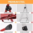 thumbnail image 6 of KK KINGRACK Folding Step Stool, 2-Step Household Steel Ladders with Handgrip, 330lbs Capacity (Red), 6 of 8