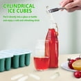 thumbnail image 3 of 2 Packs Green Mini Cylinder Silicone Ice Cube Trays, Small Reusable Ice Trays for Freezer, Easy-Release Silicone Ice Tray Maker for Coffee Drinks Whiskey Cocktail Bourbon Beverages, 3 of 8