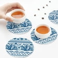 thumbnail image 4 of Leather Coasters with Heat-resistant for Drinks, Sea Underwater Jellyfish -标题2 Round Shape, 4 of 5