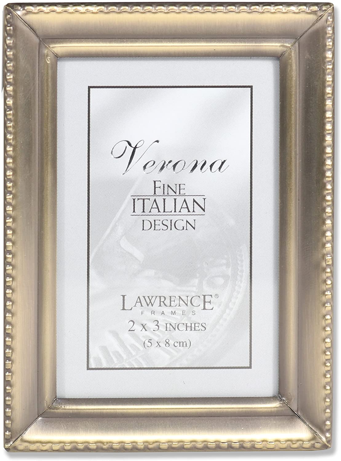 Antique Pewter 5x7 Hinged Double Picture Frame, Bead Border Design