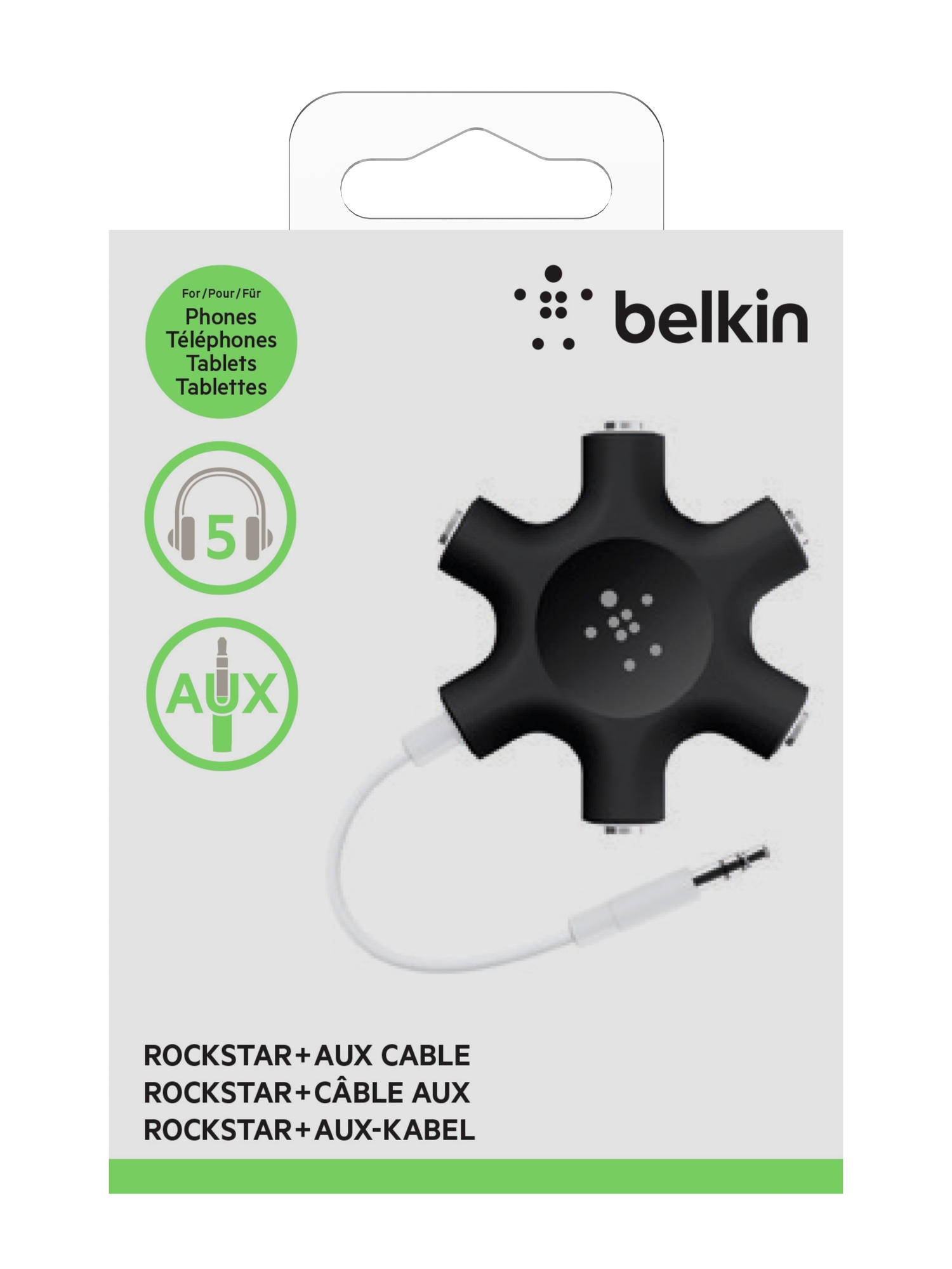 Belkin Rockstar 5-Jack Multi Headphone Audio Splitter - Headphone Splitter Designed To Connect Up To 5 Devices For Classrooms, Audio Mixing & Shared Experiences - For iPhone, iPad & More - image 3 of 5