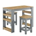 thumbnail image 2 of Galley3-Piece Kitchen Island and Stool Set in Oak Gray, 2 of 13