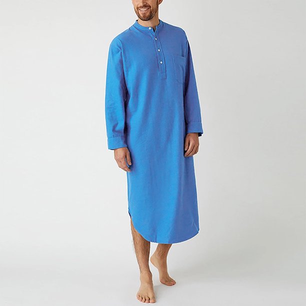 SHUDAGENG Mens Saudi Arabic Long Sleeve Robe Ramadan Muslim Dress