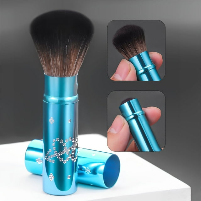 CHUANK 1pc Portable Multifunctional Blush Brush - Soft Nylon Bristles Metal Rod Unscented Suitable for All Skin Types Palm-Shaped Design for Easy Makeup Application