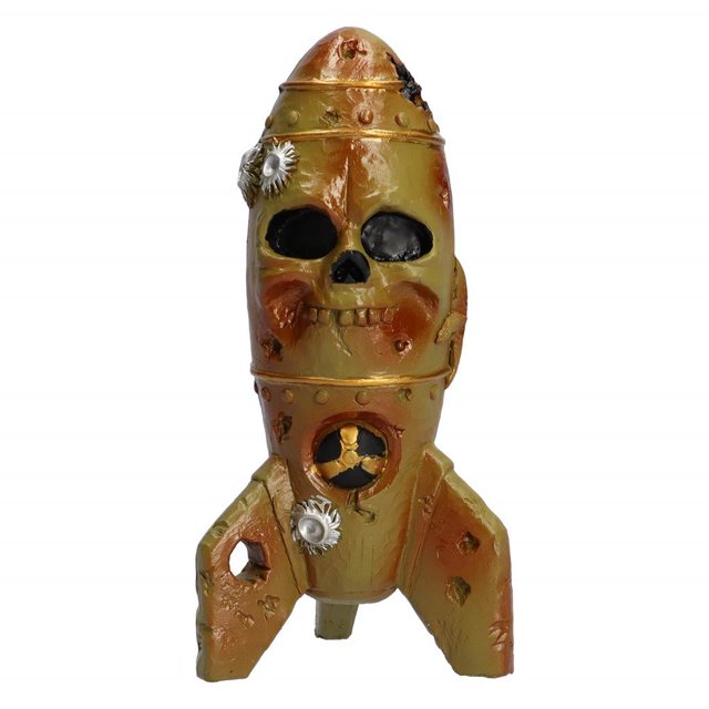 Adorno De Resina De Bomba De Calavera, Decoración De Esqueleto De Ojiva Nuclear De Simulación Pequeña Para Patio, Jardín, Hogar, Escritorio, Decoración De Halloween Vogacara HA026637-03