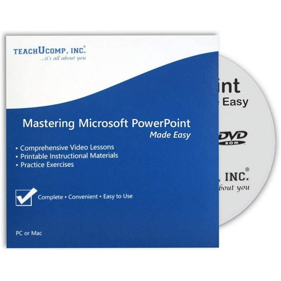 Learn PowerPoint 2016 DVD-ROM Training Video Tutorial Course: a Software Reference How-To Guide for Windows by TeachUcomp, Inc.