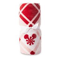 Hallmark Disney Mickey Ears Peppermint Plaid Throw Blanket 50x60 New with Tag