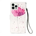 thumbnail image 3 of Feishell Wallet Case for iPhone 14 Pro Max,Shockproof Colorful Painted Pattern PU Leather Magnetic Clasp Flip Kickstand ID Credit Card Slots Slim Fit Phone Case Cover,Pink Flower, 3 of 7