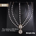 thumbnail image 3 of Bohemian Teardrop Crystal Head Chain Layered Rhinestone Pearl Forehead Chain Wedding Headband Prom Party Festival Hair Accessories for Women (Gold), 3 of 10
