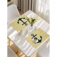 thumbnail image 5 of Anchor Coastal Placemats Set of 6, Nautical Navy Blue Beige Ocean Placemats for Dining Table, Place Mats for Kitchen Tabletop, Waterproof Wipeable Dining Table Mats Set, 5 of 9