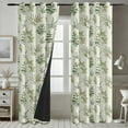 thumbnail image 4 of Vargottam Green Leaf Design Blackout Curtains - Set of 2 Panels, 42 x 96 Inches Each - Light Blocking & Thermal Insulated Drapes with Grommet Top for Bedroom & Living Room - Green, 4 of 9