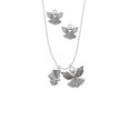 thumbnail image 2 of Delight Jewelry Silvertone Perfect Star with Crystal Silver tone Guardian Angel Charm Necklace and Stud Earrings, 2 of 4