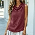 thumbnail image 3 of APEXFWDT Sleeveless Linen Tops for Women Cowl Neck Tank Tops Casual Solid Color Comfy Blouse Lounge Wear, 3 of 8