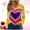 Tees-Yellow, variant on Gamivast Cute Tops for Women Valentines Day Sweatshirts for Women Funny Heart Print V Neck Loose Blouse Trendy Long Sleeve Drop Shoulder Casual Pullover Spring Outfits