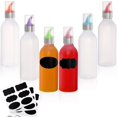 thumbnail image 2 of Lawei Paquete de 6 botellas de plástico para condimentos de 15 oz – Botellas de plástico con tapas y puntas de colores – Perfecto para condimentos, salsa, aderezos para barbacoa, jarabe, artes y manua, 2 of 5