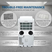 Whynter ARC-12SD 12,000 BTU Dual Hose Portable Air Conditioner, Up to 500 Sq. Ft., Dehumidifier & Fan, Remote Control, Home & Office, White