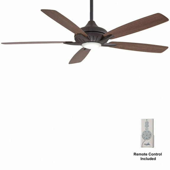 Smart Ceiling Fan With Light Kit In Traditional Style 15.51 Inches Tall By 60 Inches Wide-Oil Rubbed Bronze Finish-Medium Maple/Dark Walnut Blade