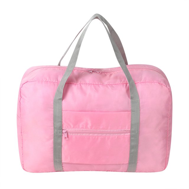 Bolsa de almacenamiento plegable para ropa y botellas, organizador perfecto para el gimnasio, armario de viaje portátil rosa