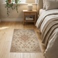 thumbnail image 3 of ODIKA 2'x3' Orange Terracotta Burnt Symmetrical Retro Motif Print Vintage Washable Doormat None for Entryway, Kitchen, Laundry Room, Non-Slip, Low Pile, 3 of 7