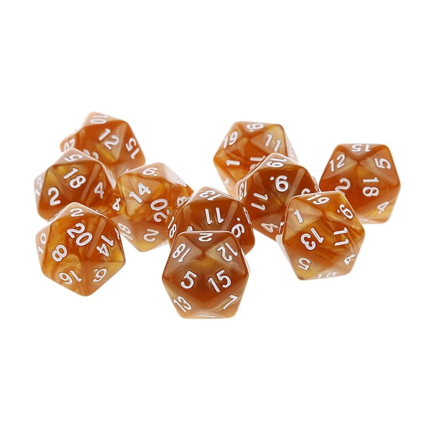 Set De 20 Dados De 10 Caras De Plástico Para Juegos De Mesa, Aprendizaje De Números Y Póker, Diseño Decorativo Y Duradero