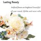 thumbnail image 4 of 2 ramos de flores artificiales de peonía, flores falsas blancas elegantes para bodas, fiestas nupciales, decoración del hogar, arreglos florales, decoración del hogar, oficina y jardín, 4 of 5