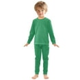 thumbnail image 3 of joogoo Teal Green 2 Piece Long Sleeve Tee and Pants Cotton Pajama Set 3T, 3 of 7