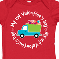 thumbnail image 4 of Inktastic 1st Valentines Day Boys Heart Truck Boys Baby Bodysuit, 4 of 5