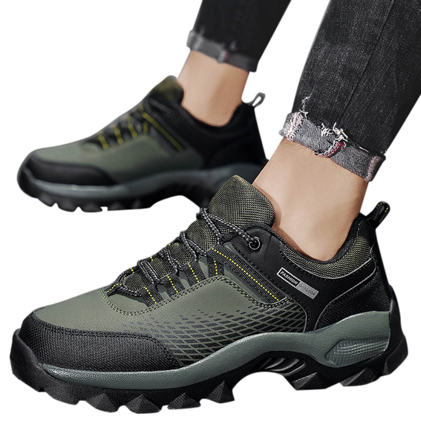 XIAQUJ Non Work Shoes for Men Walking Shoe Sneakers Comfortable Leather Casual Tennis Shoes Hiking Shoes Sneakers for Men AG 10(44)