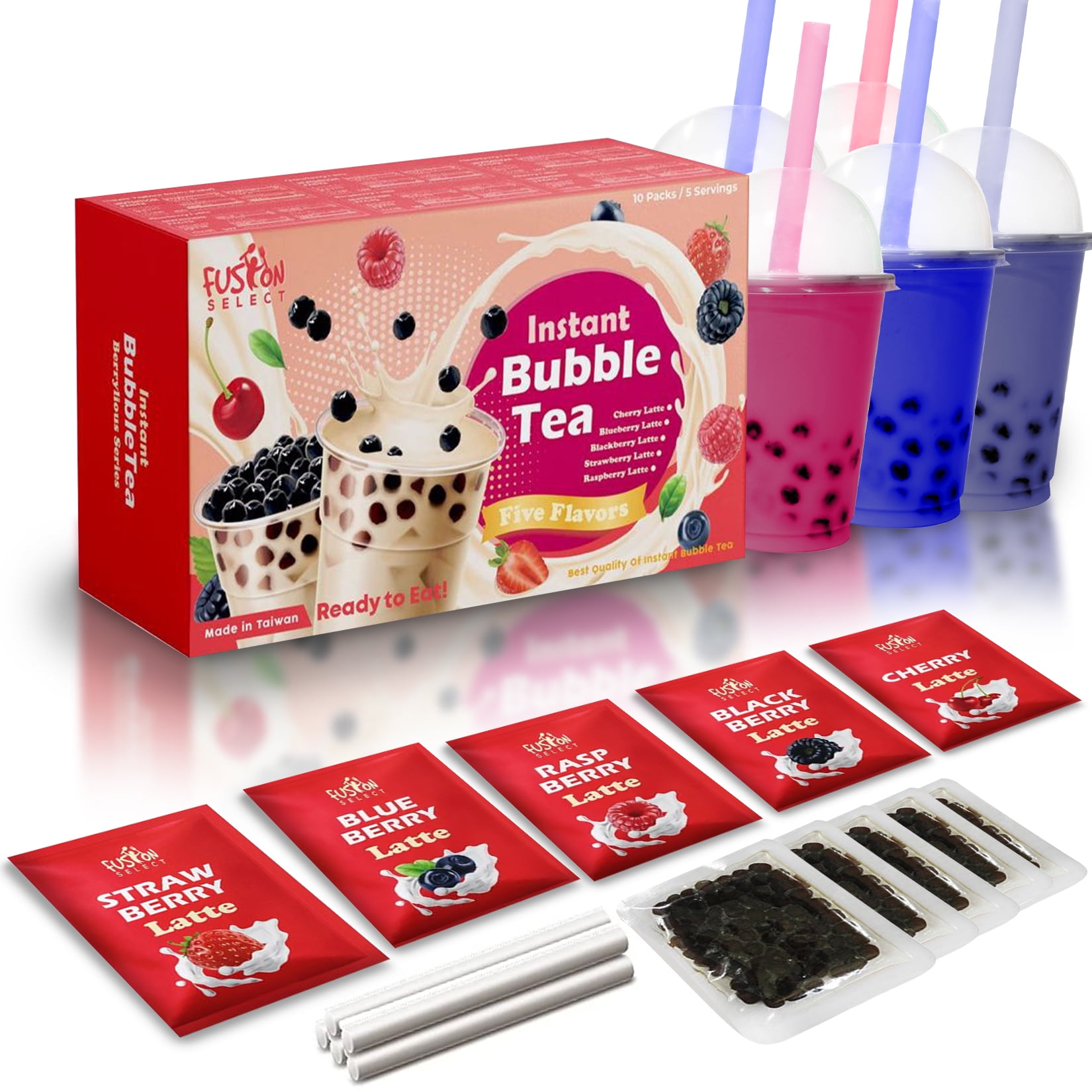 Fusion Select Berrilious Authentic Bubble Tea Kit Extra Rich (5 Packs