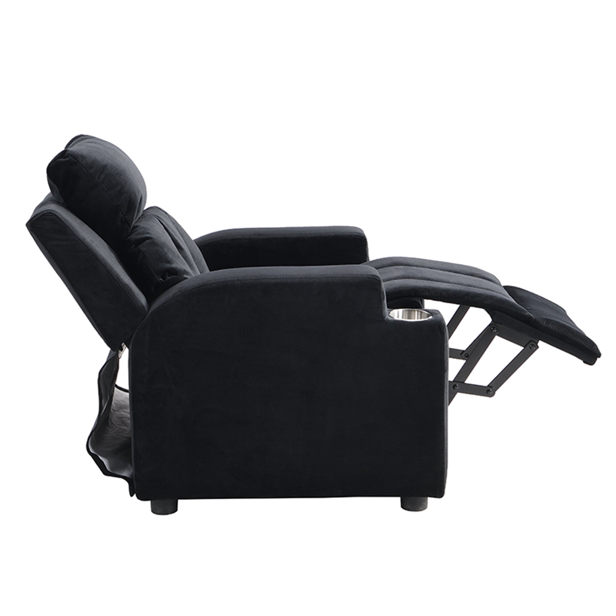Kadyn Recliner Chair, Kids Recliner Chairs for Toddlers, Kids Single Recliner Sofa with Two Cup Holder, Footrest, Backrest, Single Armchair with Headrest and Footrest, Black Kadyn Recliner Chair, Kids Recliner Chairs for Toddlers, Kids Single Recliner Sofa with Two Cup Holder, Footrest, Backrest, Single Armchair with Headrest and Footrest, Black