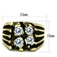thumbnail image 2 of Luxe Jewelry Designs Men's Gold IP Stainless Steel Ring with Cubic Zirconia and Black Epoxy - Size, 2 of 4