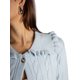 thumbnail image 4 of Jess por Meiko Suéter de Mujer de Mangas Largas con Botones, Cuello con Volantes, Cárdigan de Punto Trenzado XL Azul Claro, 4 of 6