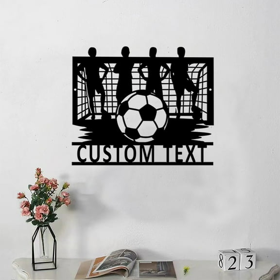 Custom Soccer Team Metal Wall Art, Personalized Soccer Team Name Sign Decoration For Room, Soccer Team Metal Decor